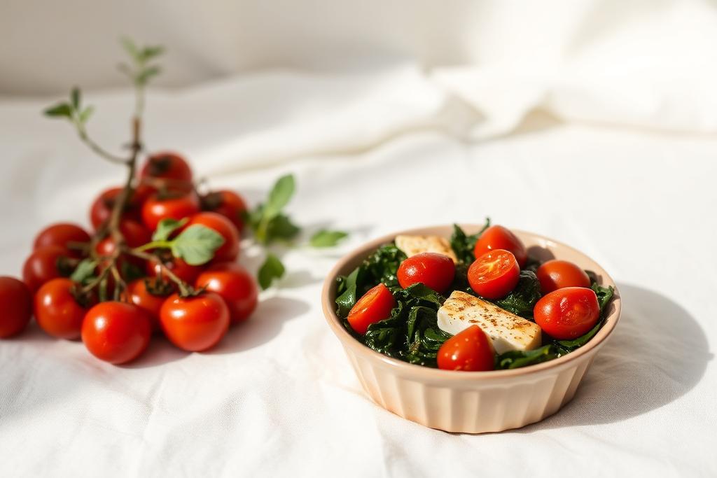 Feta, Spinach & Cherry Tomato Bake