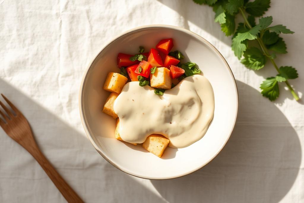 Tofu Bowl with Vegetables & Creamy Dressing